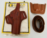1 Leather Holster , 1 Leather Magazine Pouch &