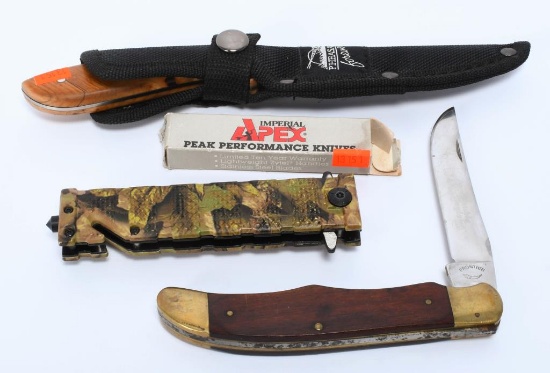 4 Various Size Fixed Blade & Folding Pocket Knives