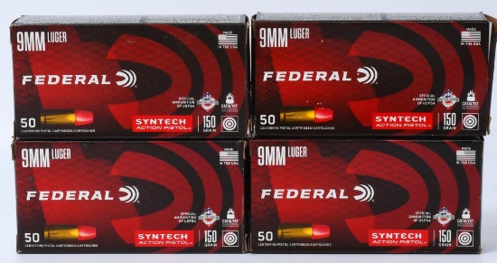 200 Rounds of Federal Syntech 9mm Ammo