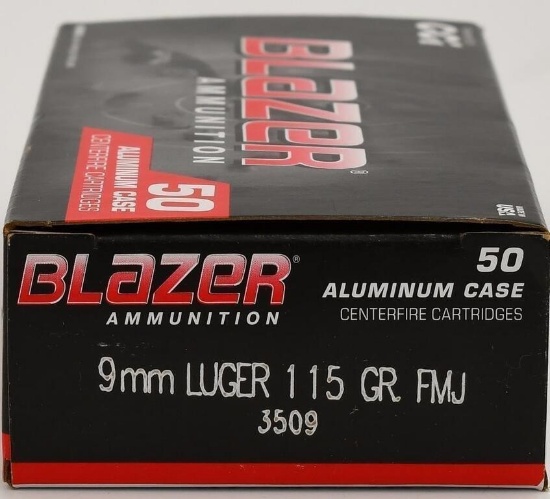 100 Rounds Of CCI Blazer Aluminum 9mm Luger Ammo