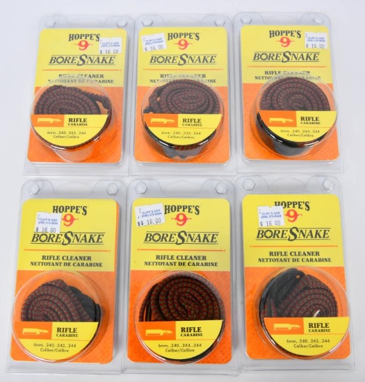 6 NIP Hoppe's Bore Snake Rifle Cleaners 6mm,.243