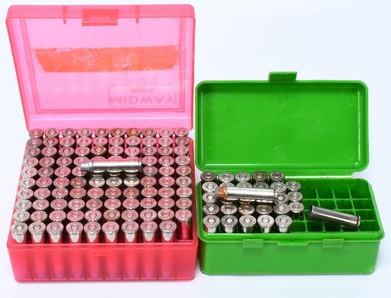126 rds of reman .357 mag ammo with containers
