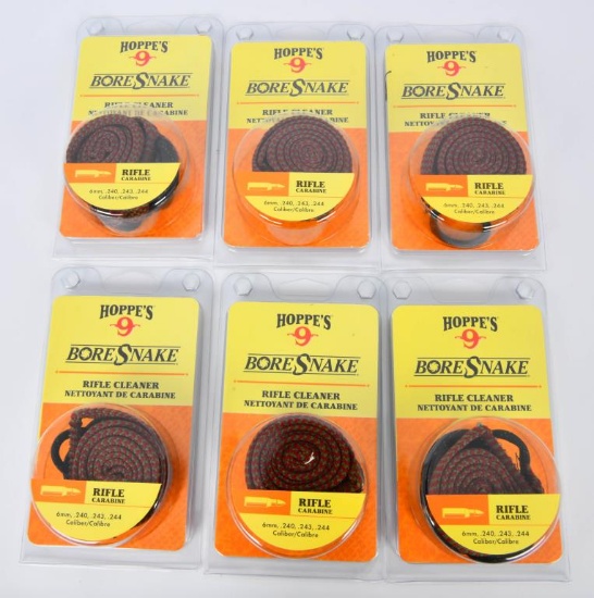 6 NIP Hoppe's Bore Snake Rifle Cleaners 6mm,.243