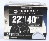 275 Rounds Of Federal .22 LR Ammunition