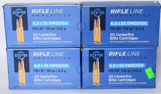 80 Rds Prvi Partizan PPU 6.5x55 Swedish Ammunition