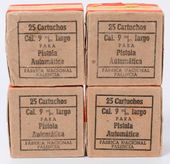 100 Rds of Fabrica Nacional 9mm Largo Para Ammo