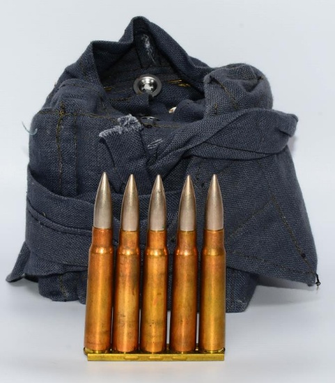 60 Round Bandolier Of 8mm Mauser Ammunition