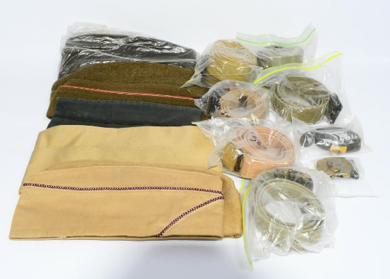 Reseller Lot, Military Belts and Hats Various