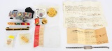 Various Military Ribbons, Pins, and Medals
