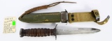 US Marked WWII M3 Trench Fighting Knife W/ Sheath