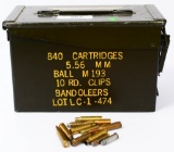 Large Metal Ammo can Mostly Full W/ Brass & Ammo