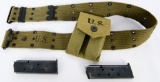 U.S.G.I. WWII Dual Mag Pouch on Belt W/ Mags