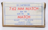 20 Rounds of 7.62MM Match Ammo Frankford Arsenal