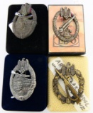 Lot of 4 German WWII Flak Badges
