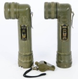 Two Fulton MX-991/U Flashlite & Commander whistle