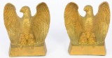 Pair Of Gold Tone American Eagle Bookends