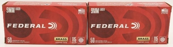 100 Rounds of Federal Champion 9mm Luger Ammo