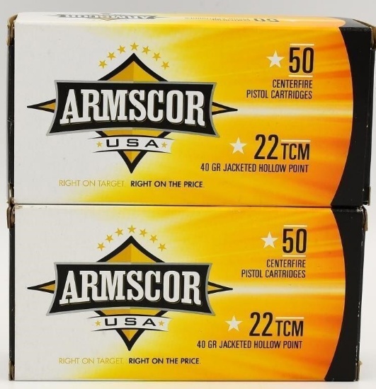 100 Rounds Armscor USA .22 TCM Ammunition
