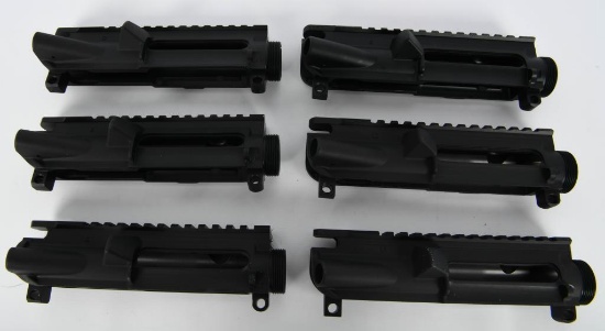 6 New Stripped AR-15 Uppers W/ Built In Rails