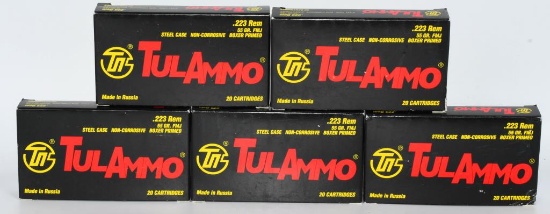 100 Rounds Of Tulammo .223 Rem Ammunition