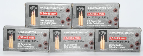 100 Rounds of PPU Range Master 5.56x45 Ammo