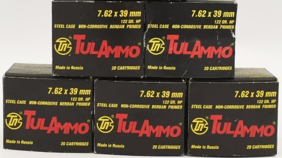 100 Rounds Of TulAmmo 7.62x39mm Ammunition