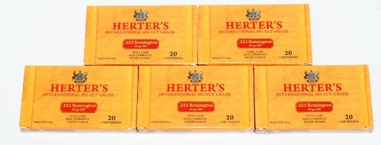 100 Rounds Of Herter's .223 Rem Ammunition
