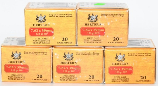 100 Rounds Of Herter's 7.62x39mm Ammunition