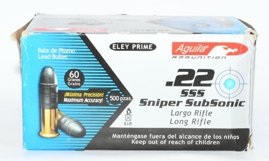 500 Rounds Of Aguila .22 LR Subsonic Ammunition