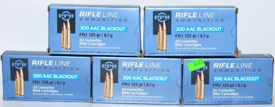 100 Rounds Of PPU .300 AAC Blackout Ammunition