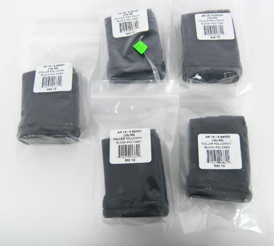 5 New In Package AR-15 5.56mm 10 Rd Magazines