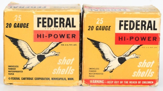 2 Collector Boxes Of Federal 20 Ga Shotshells