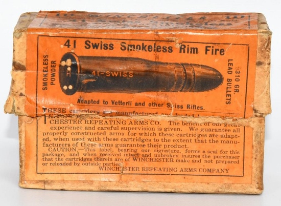 Collector Box Of Winchester .41 Swiss Ammunition