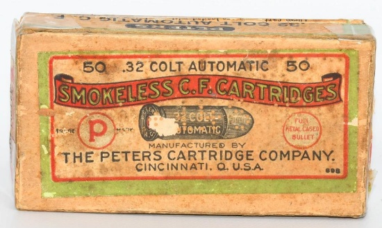 Rare Collector Box Peter's .32 Colt Automatic Ammo