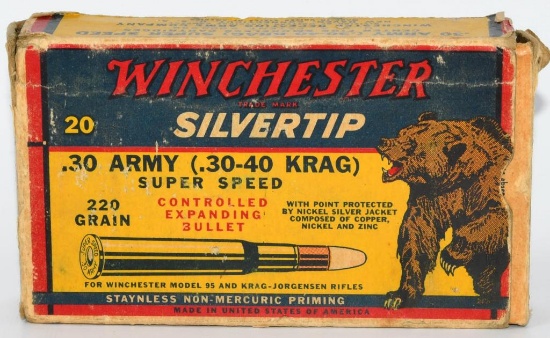 20 Rd Collector Box Winchester .30-40 Krag Ammo