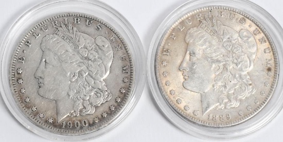 2 US Collector Morgan Silver Dollar Coins
