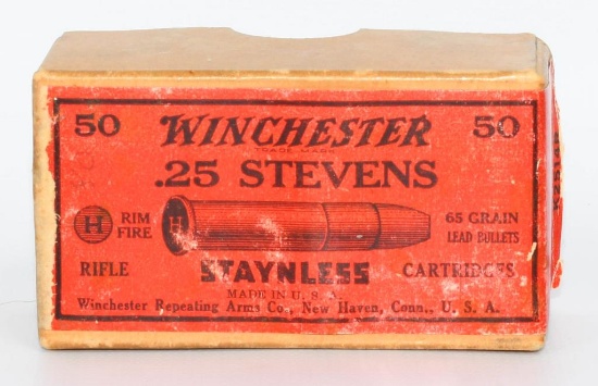 Collector Box Of Winchester .25 Stevens Ammo