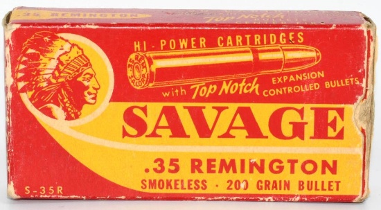 20 Rd Collector Box Of Savage .35 Rem Ammunition