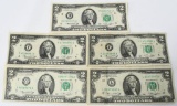 5 1976 Collector United States 2 Dollar Bill