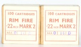 2 Collector Boxes Of .22 Cal Mark 2 Ammunition