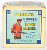 25 Round Collector Box Of Federal 28 Ga Shotshells