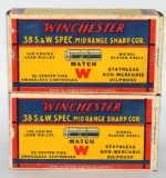2 Collector Boxes Of Winchester .38 S&W SPL Ammo