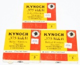 3 Collector Boxes Kynoch .375 H&H Magnum Ammo