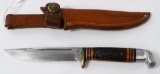 Vintage Western 648A Leather Stack Bone Knife