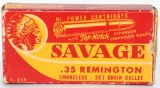 20 Rd Collector Box Of Savage .35 Rem Ammunition