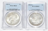 2 PCGS Graded Morgan Silver Dollar Coins