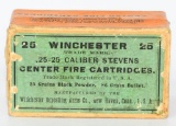 Collector Box Of Winchester .25-25 Stevens Ammo