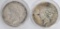 2 Collector US Liberty Peace Silver Dollar Coins