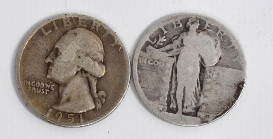2 Collector United States Quarter Dollar Coins