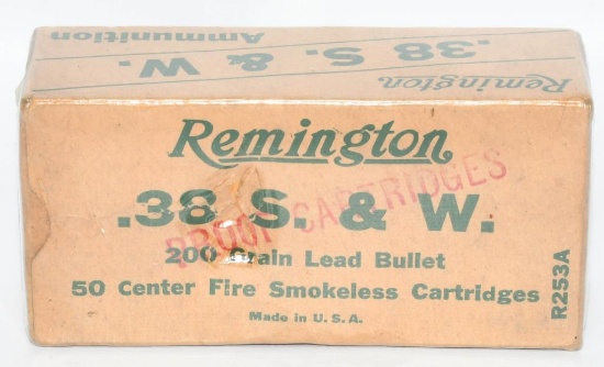 Rare Collector Box Of Remington .38 S&W Ammo